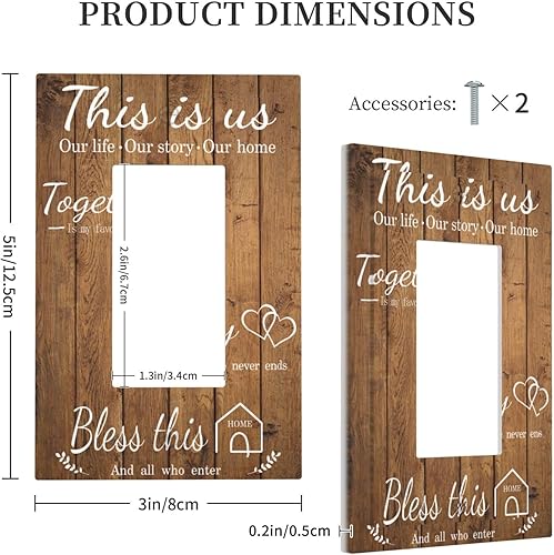 Miniatura 5 de Cubierta de interruptor de luz marrón para el hogar, 1 banda, placa decorativa de pared para cocina, dormitorio, baño, accesorios de decoración