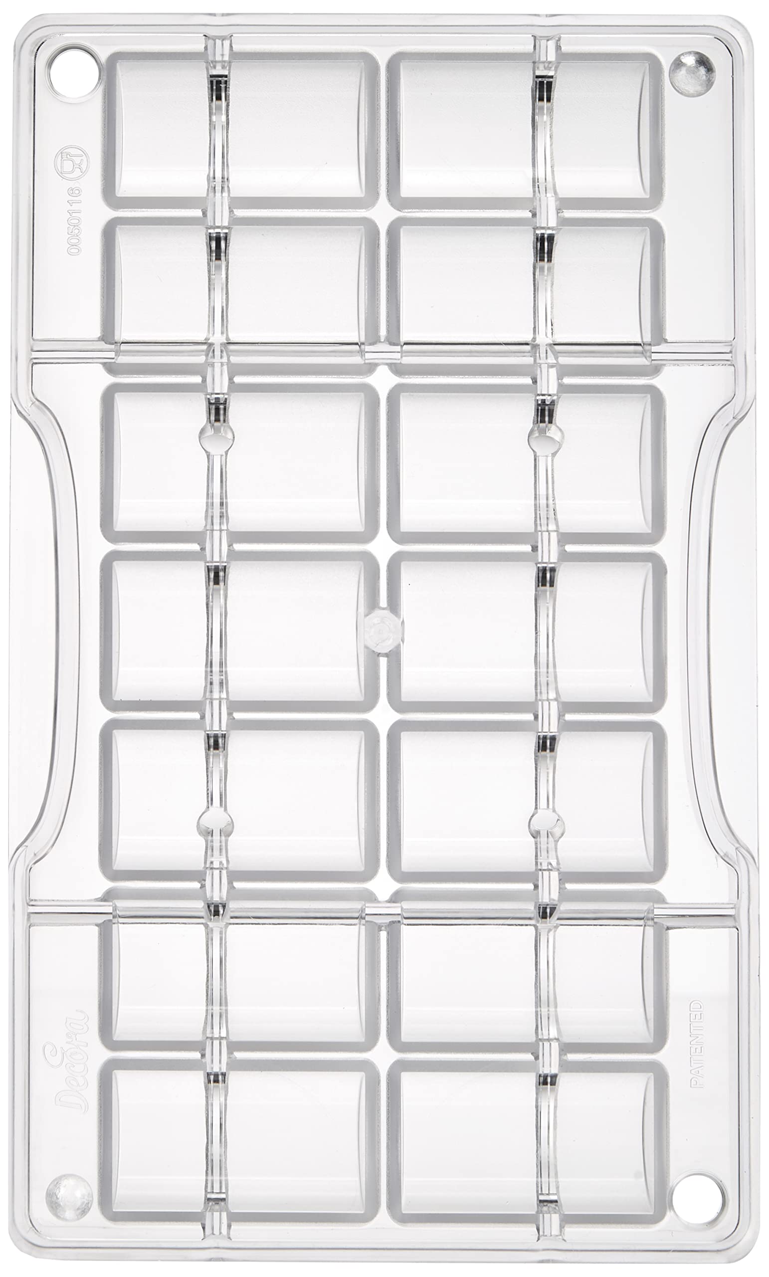 Decora Professionele Chocoladevorm Kleine Cilinder 20 Holtes - Polycarbonaat Made In Italy