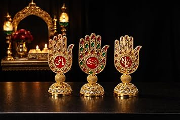 ZOHASTORE Islamic Panja Hand Decor Set – Ya Ali, a.s Ya Hussain, a.s Ya Abbas a.s