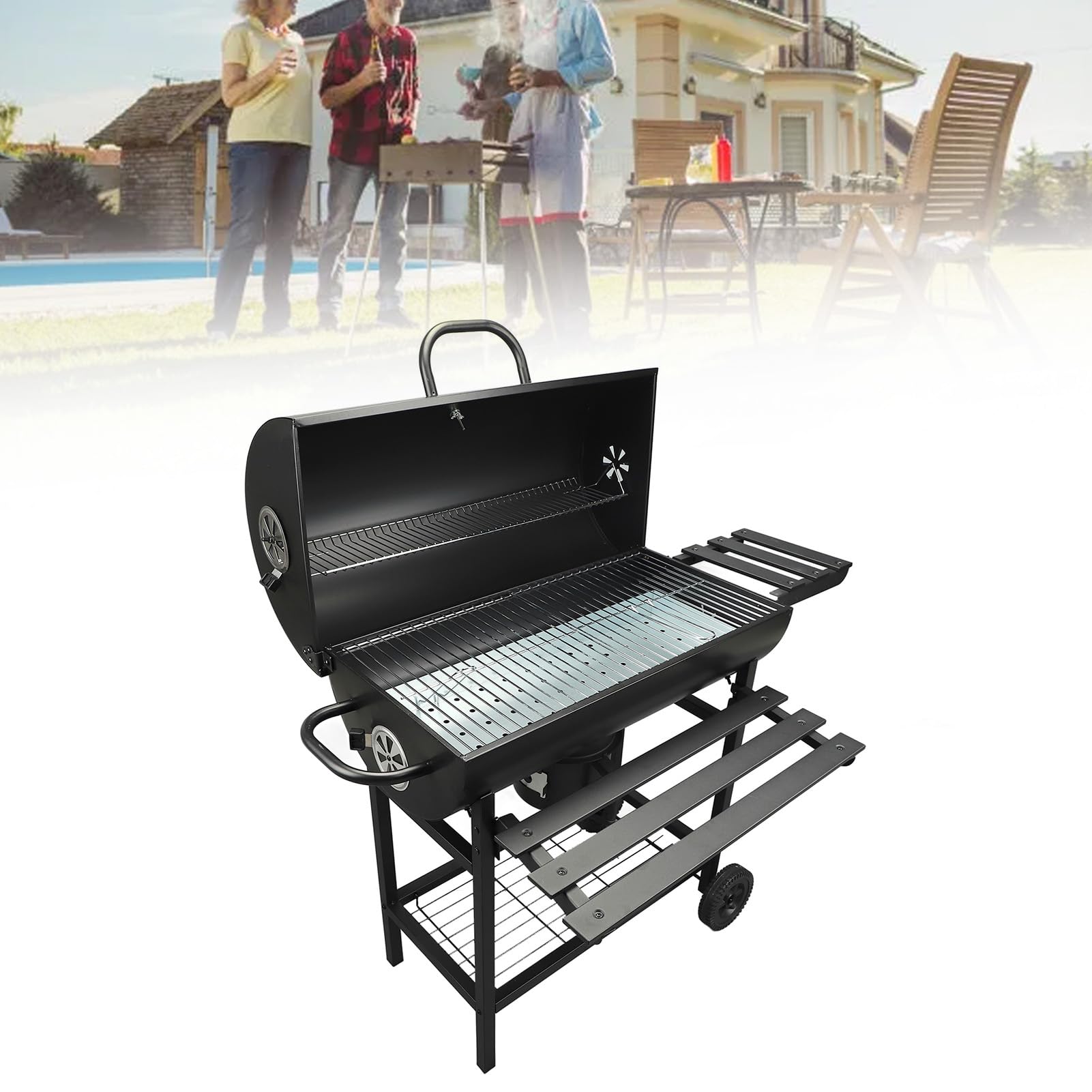 Grill na świeżym powietrzu Wielofunkcyjna kuchenka do grillowania ze stali stopowej Ogród Camping Przenośny grill węglowy