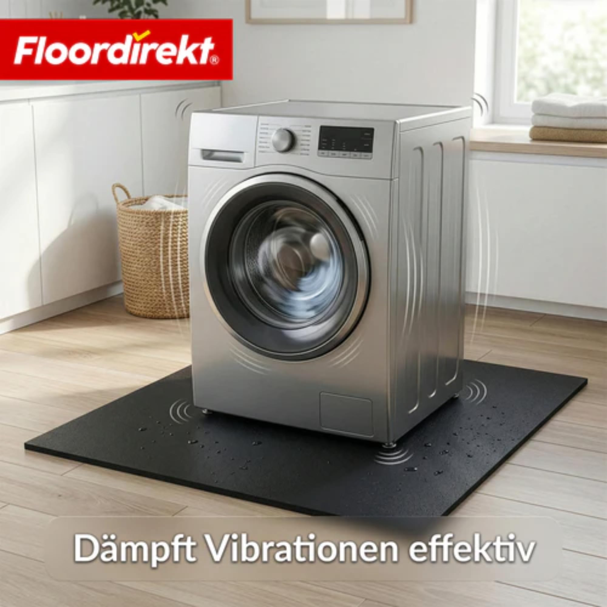 Floordirekt Schutzmatten Bodenschutzmatte 100 x 100 cm – 10 mm - Sportgeräte Matte Unterlegmatte Bodenmatte Gummimatte