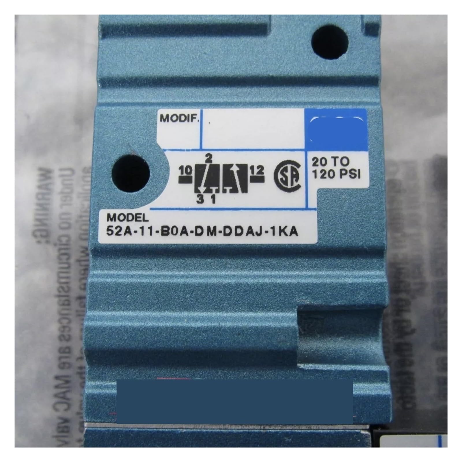 Électrovanne 52A-11-D0A-DM-DDFA-1BA à haute étanchéité pour circuits d'air