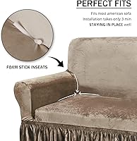 Vista 5 de NICEEC Paquete de fundas para sillón y funda de sofá de café