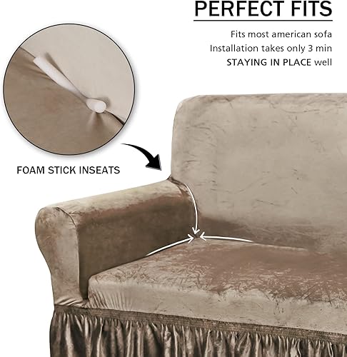 Miniatura 5 de NICEEC Paquete de fundas para sillón y funda de sofá de café