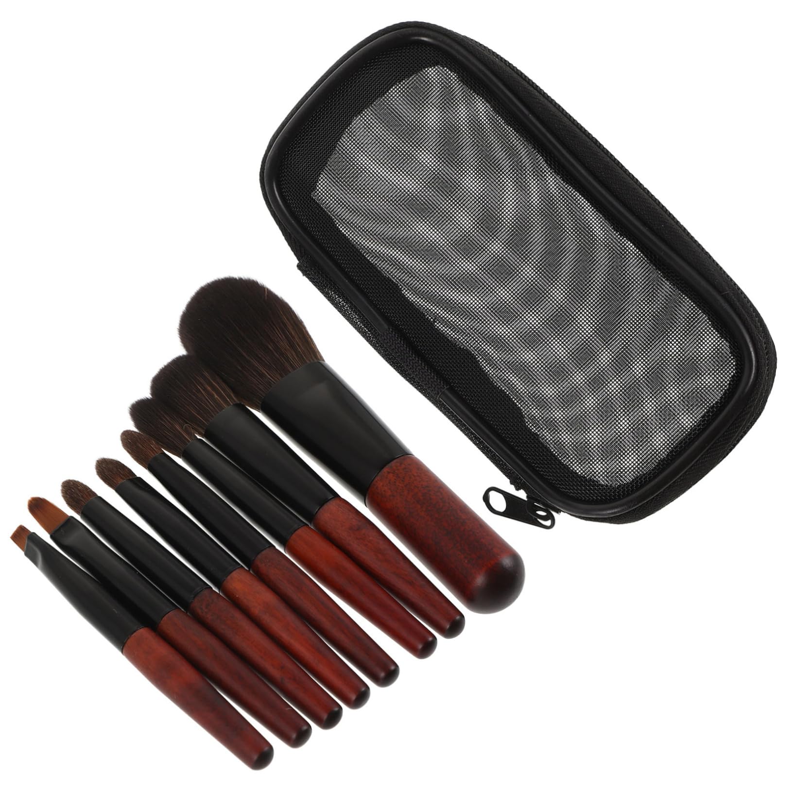 1juego Cepillos De Maquillaje Portátil Estuche Brochas Suaves Para Aplicación De Polvo y Ojos Para Viajes y Retocar Maquillaje Cualquier Momento