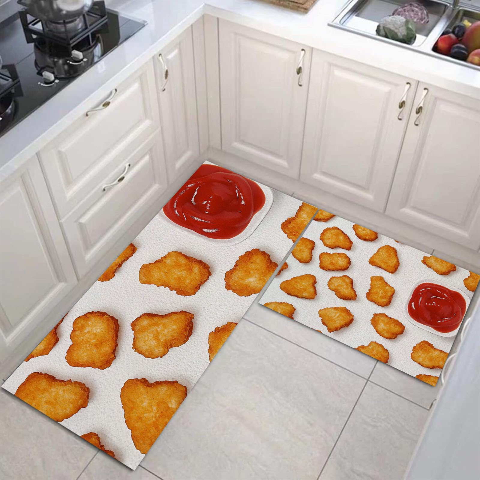 Tapis cuisine nuggets de poulet idéal pour une cuisinette
