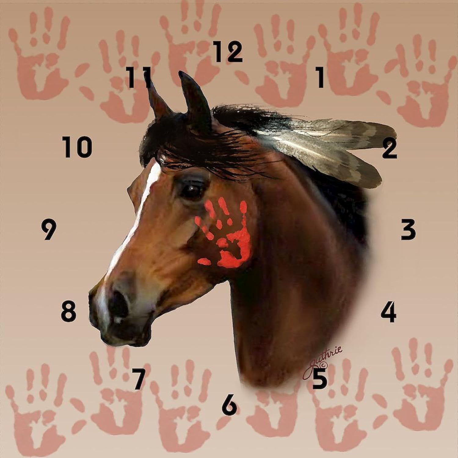 CafePress War Horse 10" Wall Clock for Livingroom, Kitchen, or Office