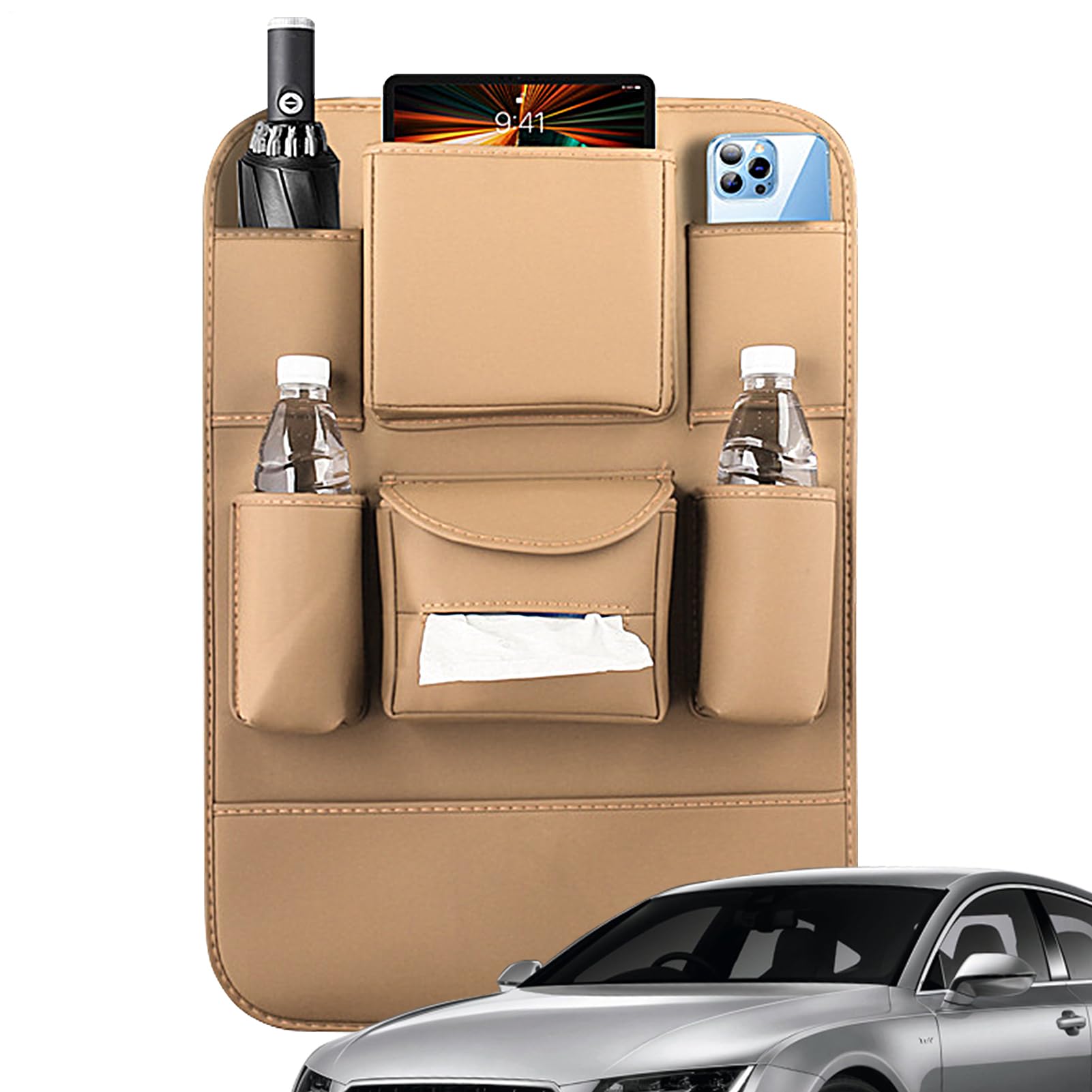 Organisateur de voiture imperméable et protection de siège arrière anti-coups