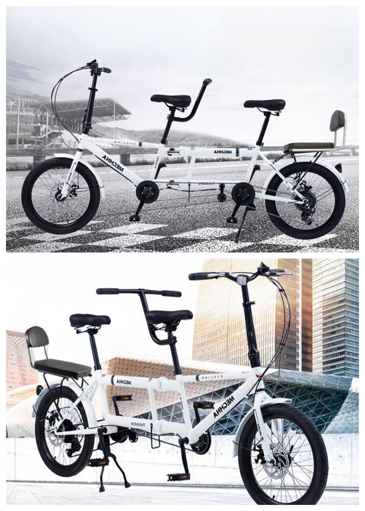 タンデム自転車 ホワイト フルサスペンション タンデム自転車 ホワイト フルサスペンション タンデム自転車 ホワイト