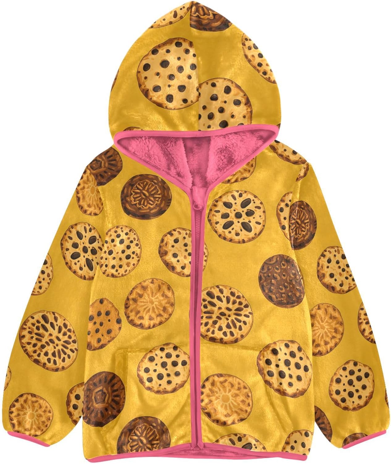 Girls Hoodie Outfit Each with An Abstrac Pattern Zipper Sweatshirt Coat Fleece Jacket for Kids 3-10T