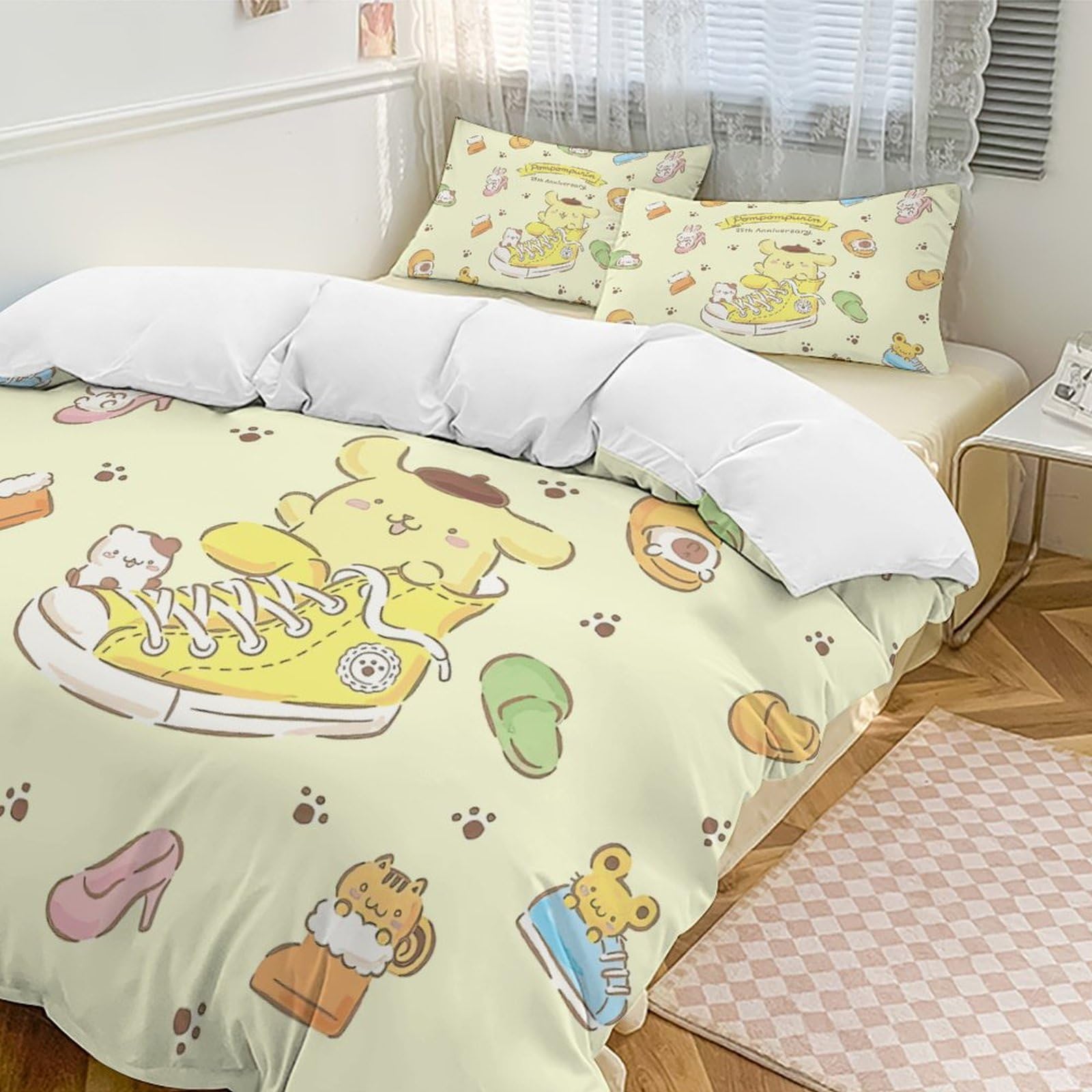 Amazon｜ポムポムプリン ベッド3点セット 布団カバー シングル 3点 