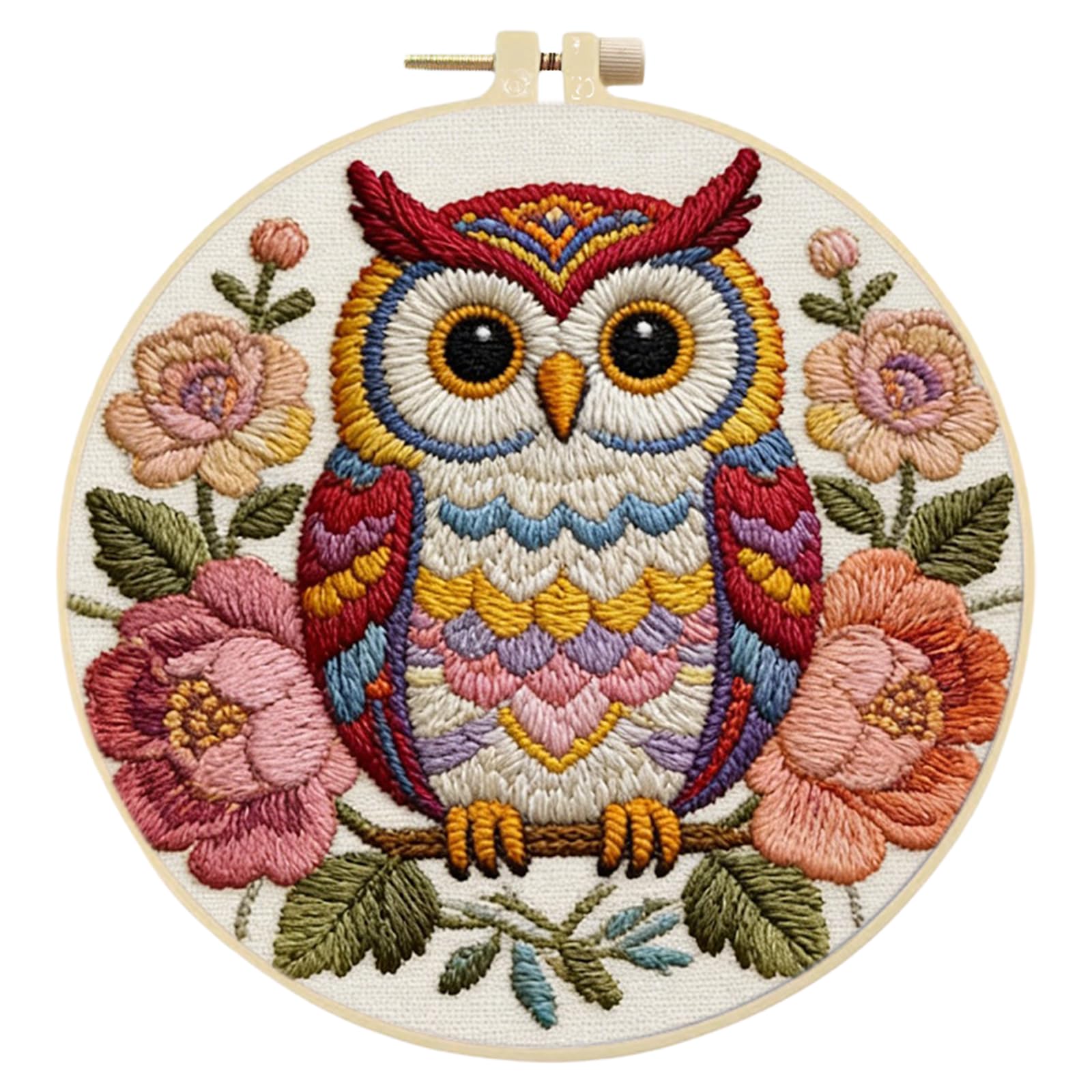 Animal DIY Embroidery Kit for Beginners Adults Craft Lovers Gift with 29x29cm Embroidery Hoop and Complete Tools