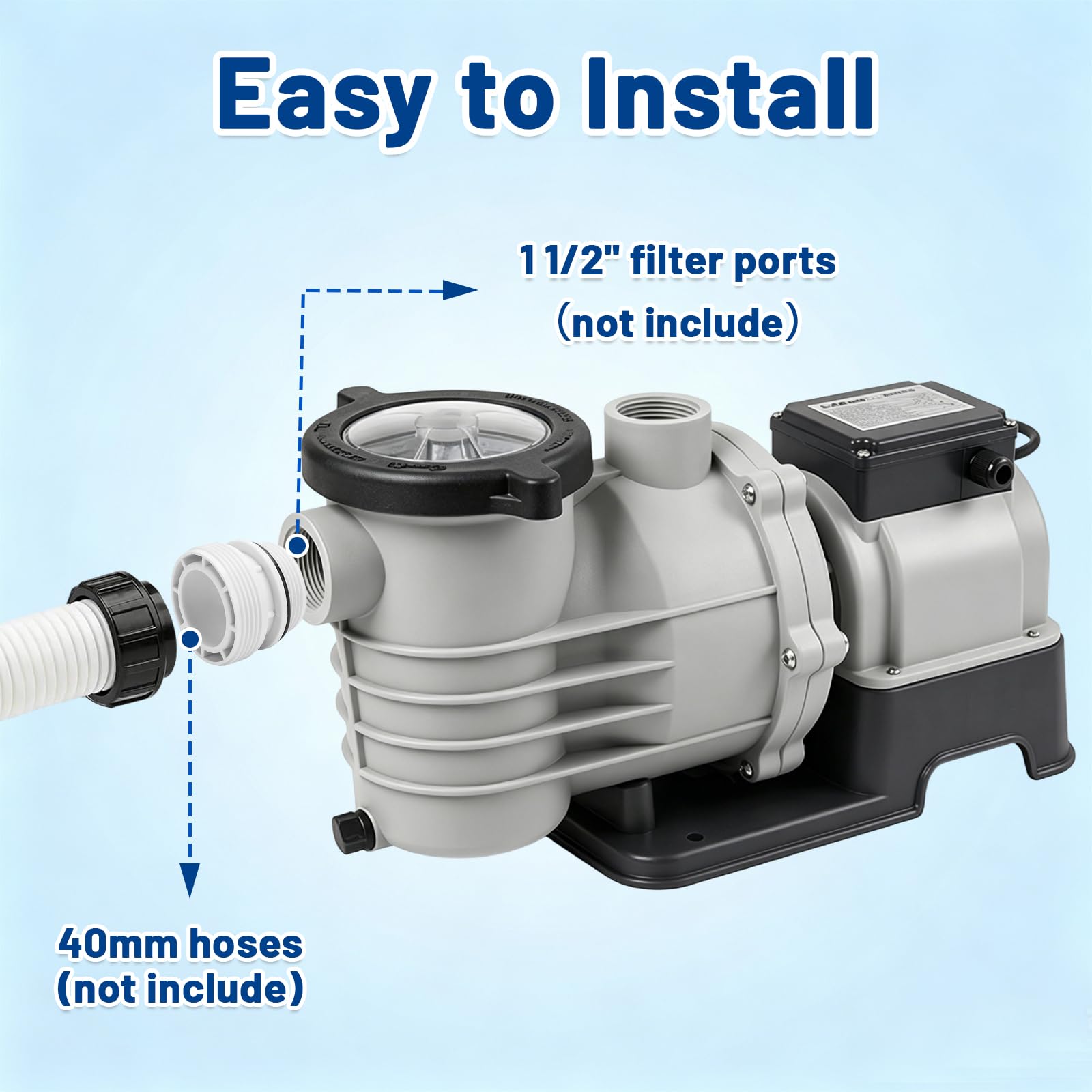 4 szt. Adapter węża basenowego, zestaw złącza basenowego 4560,4560 wąż basenowy 40 mm do 1 1/2 cala, kompatybilny z pompami filtrującymi Intex Coleman