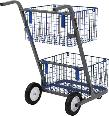 The Workplace Depot Mailroom Trolley, Robust Steel Frame, Grey Powder