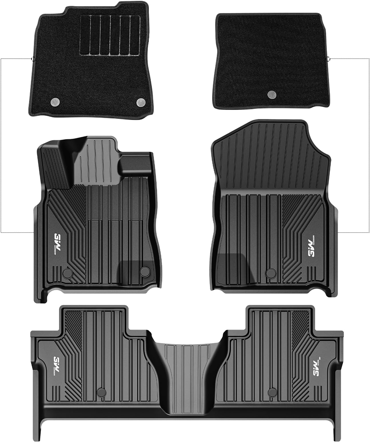 3W Floor Mats & Carpet Fit Toyota Tundra 20142021 (Only