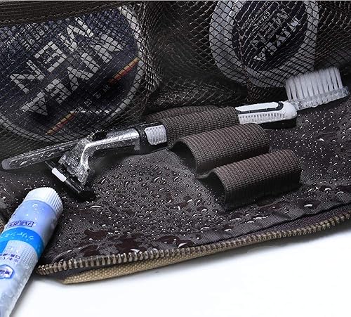 Miniatura 4 de DOPP Kit - Bolsa de viaje con cremallera YKK para hombre, de lona y cuero, L