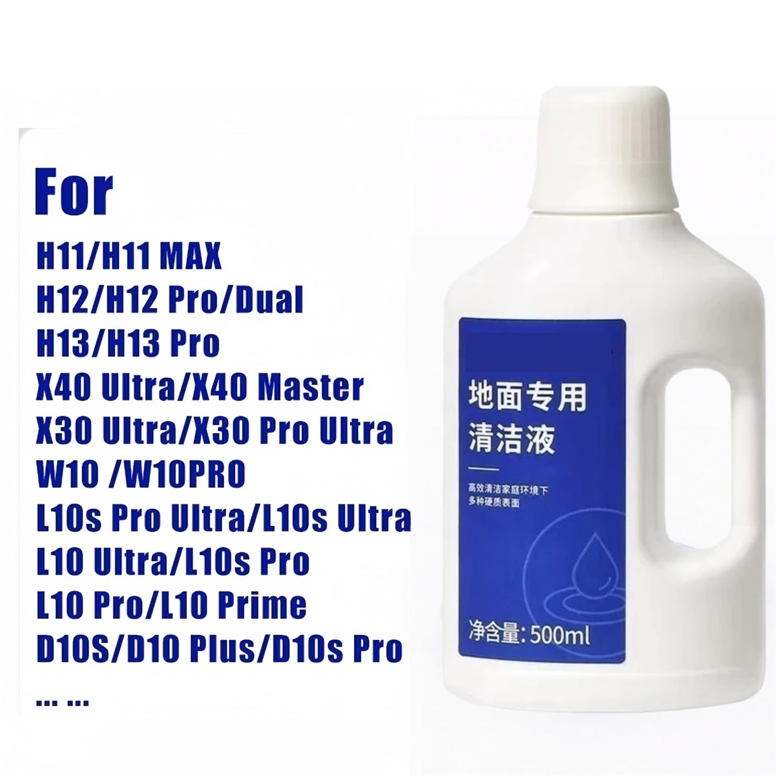 Líquido limpiador multisuperficie for suelos (500ml), compatible con Dreame H12 Pro/H13Pro/H12 Dual/H11/H11Max/H14 Pro/H20 Ultra/H30 Ultra(500mlx4)