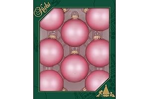 Designer Velvet Tickled Pink Christmas Ornaments [Set of 8 Balls]