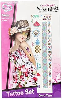 مجموعة تاتو للبنات من عمر 3 سنوات فما فوق من جاست فور جيرلز، أشكال متنوعة، 8100