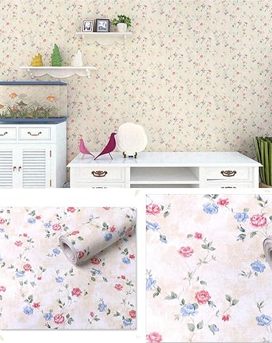 Miniatura 2 de PoetryHome Rollo de papel tapiz floral rústico para cajón, para despegar y pegar, extraíble, 17.7 x 117 pulgadas
