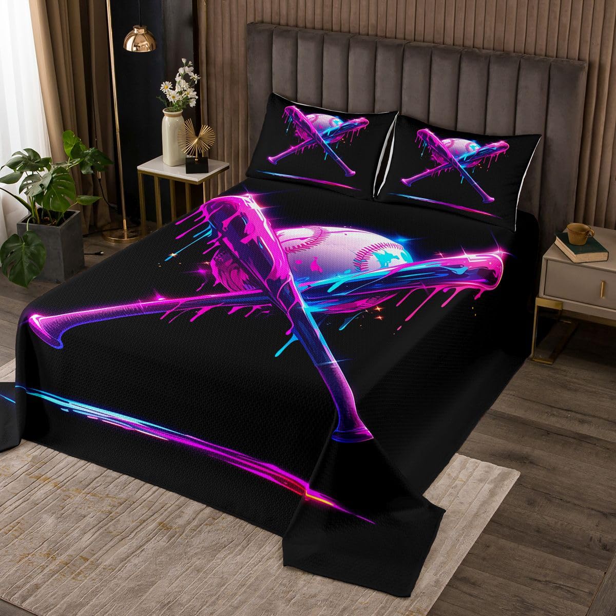 Homewish Neon Eiscreme Tropfen Bedspread 220x240cm