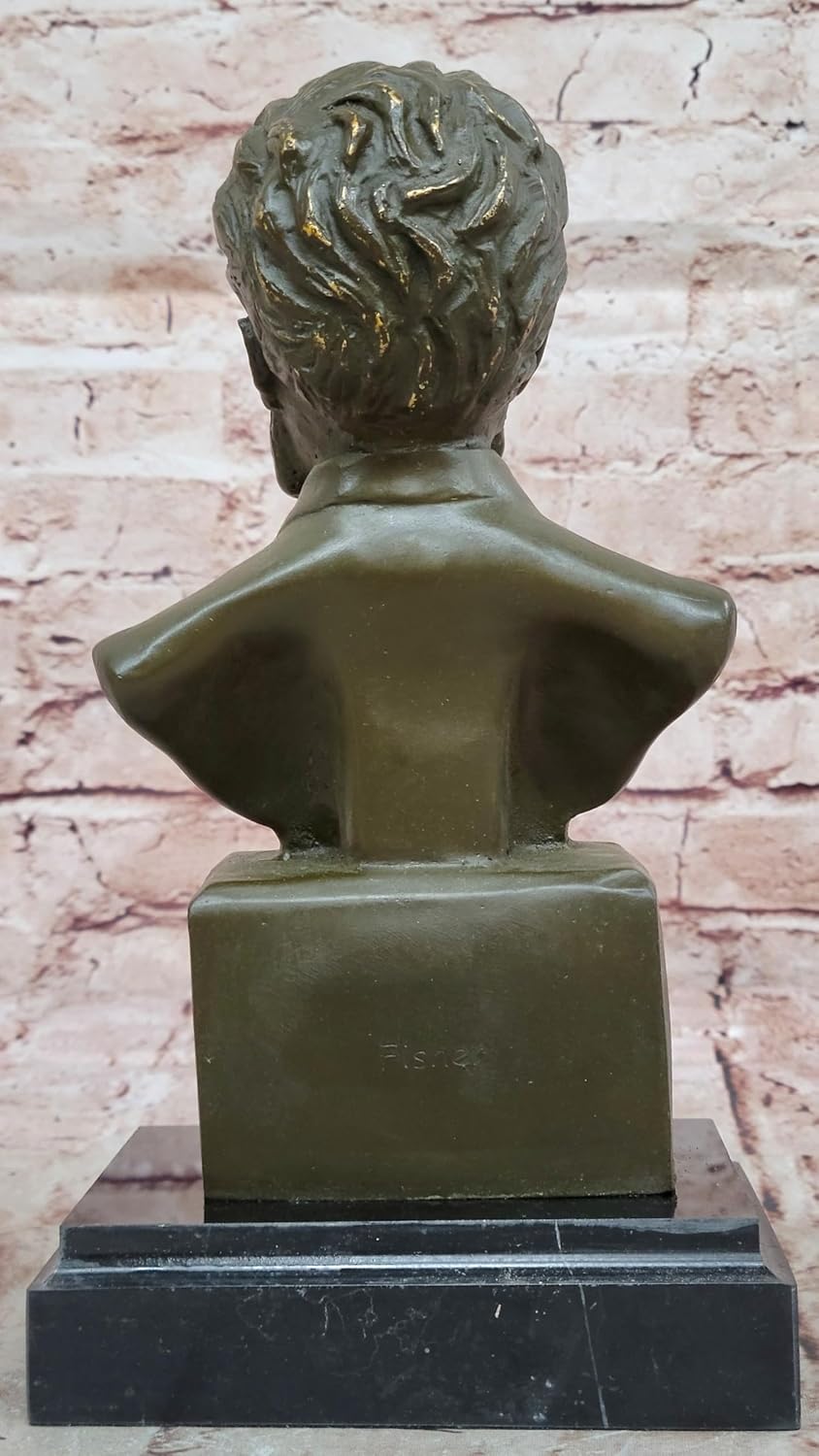Hand Cast Bronze Sculpture Statue of Austrian Composer Johann Strauss Bust Art Figurine Decor Artwork Statue by Finery Bronze
