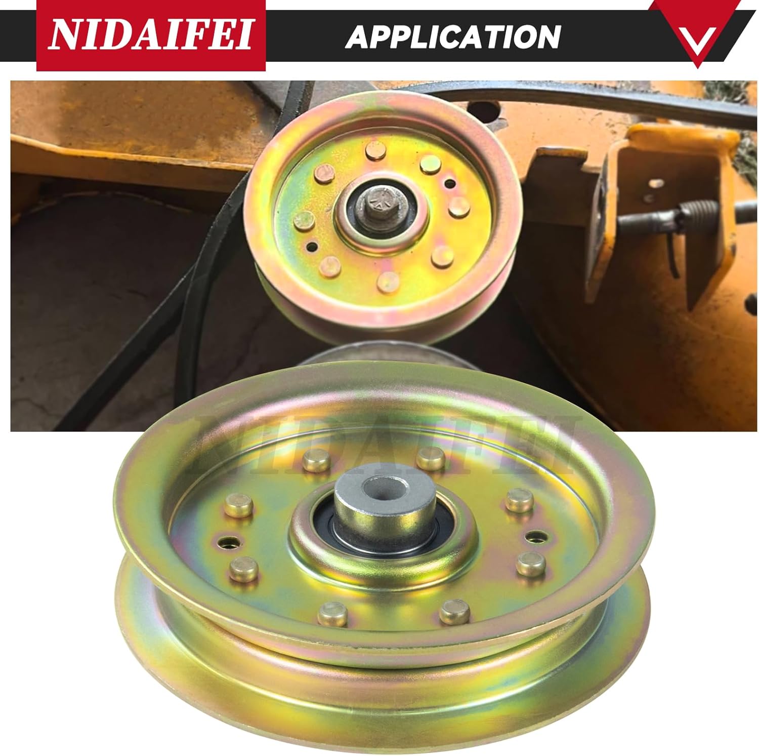 3 Pack 756-04129B Idler Pulley Replace 753-08171, 756 04129B, 956-04129, 753-08068A, 12675 for Troy Bilt 42" Cub Cadet 42" RZT50 RZT54 LTX1040 LT1045 LTX1045 LTX1050, Craftsman LT2000 Tractor
