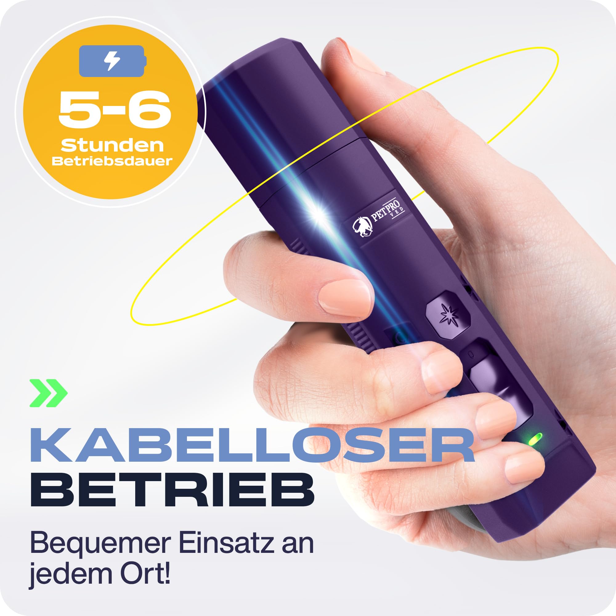 PETPROVED Krallenschleifer für Hunde mit LED-Licht Krallenschleifer Hund Krallenfeile für Hunde Krallenschleifer Krallenschere Hund Hundekrallenkürzer Hundefeile Krallen Nagelfeile Elektrisch
