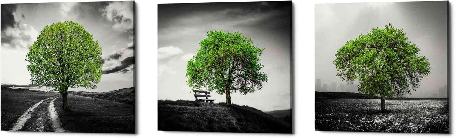 Epic Graffiti 'Vibrant Tree Series: Ruby Triptych (Set of 3) Canvas Wall Art, 54" x 18"