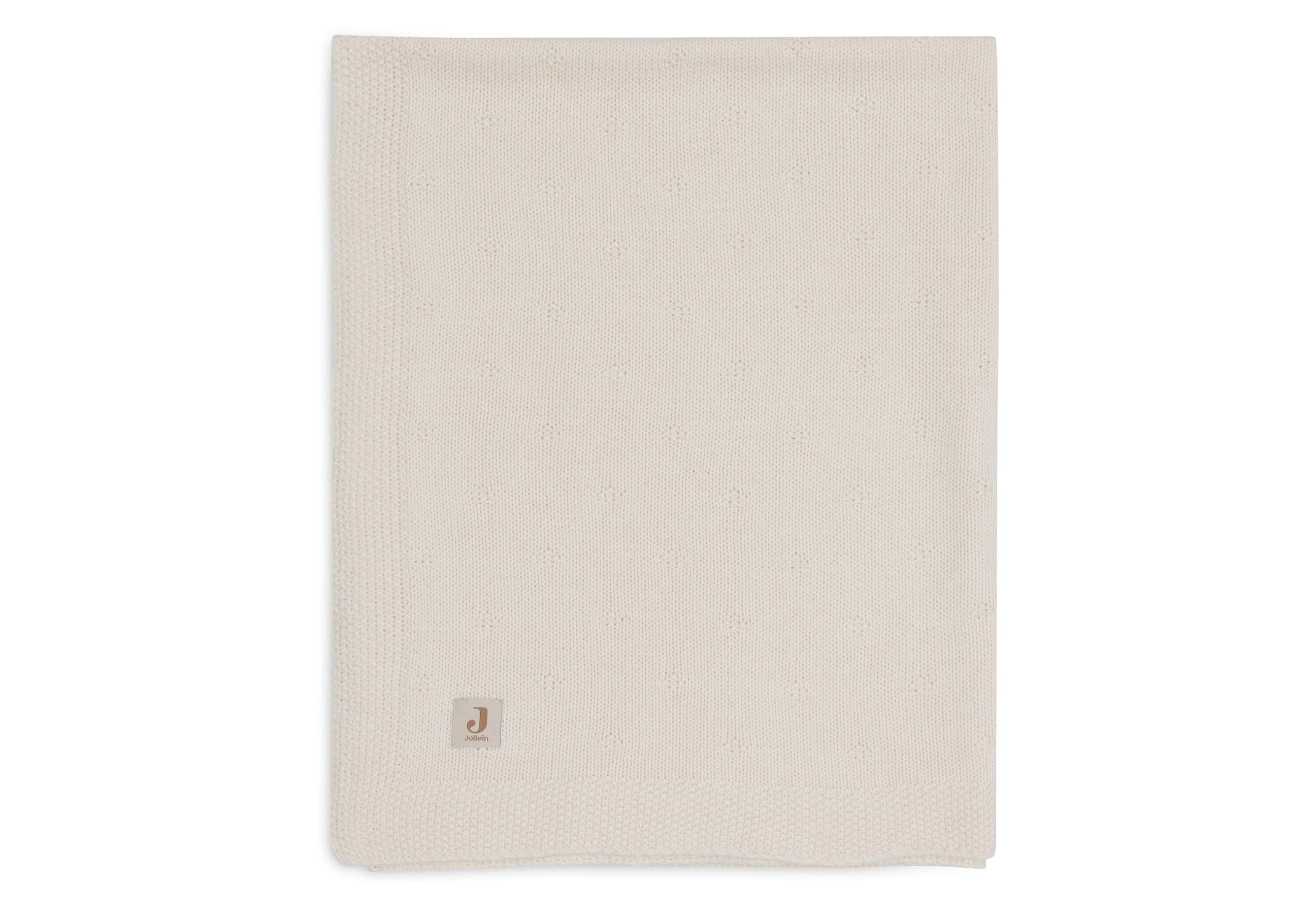 Jollein Cosy Knit Couverture pour bébé - Ivoire - 75 x 100 cm - 60% Coton, 40% Acrylique - pour Berceau de bébé - 1.0 TOG - Certifié Oeko-​Tex - Motif tricoté