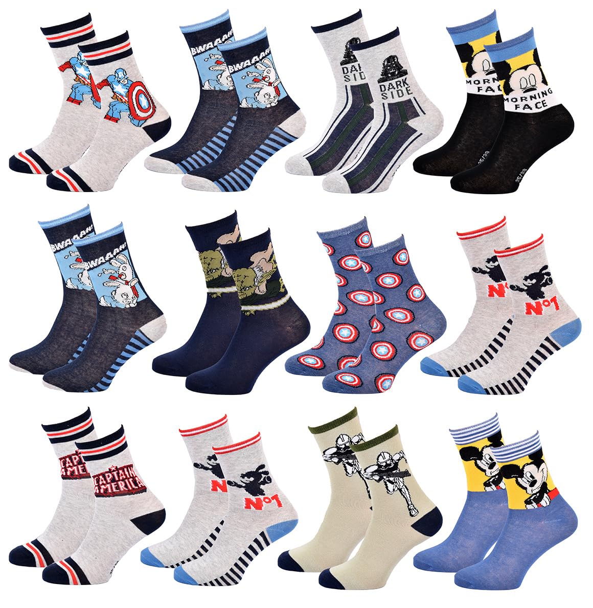OZABI - Chaussettes Garçon Licence PACK DE 12 PAIRES SURPRISE