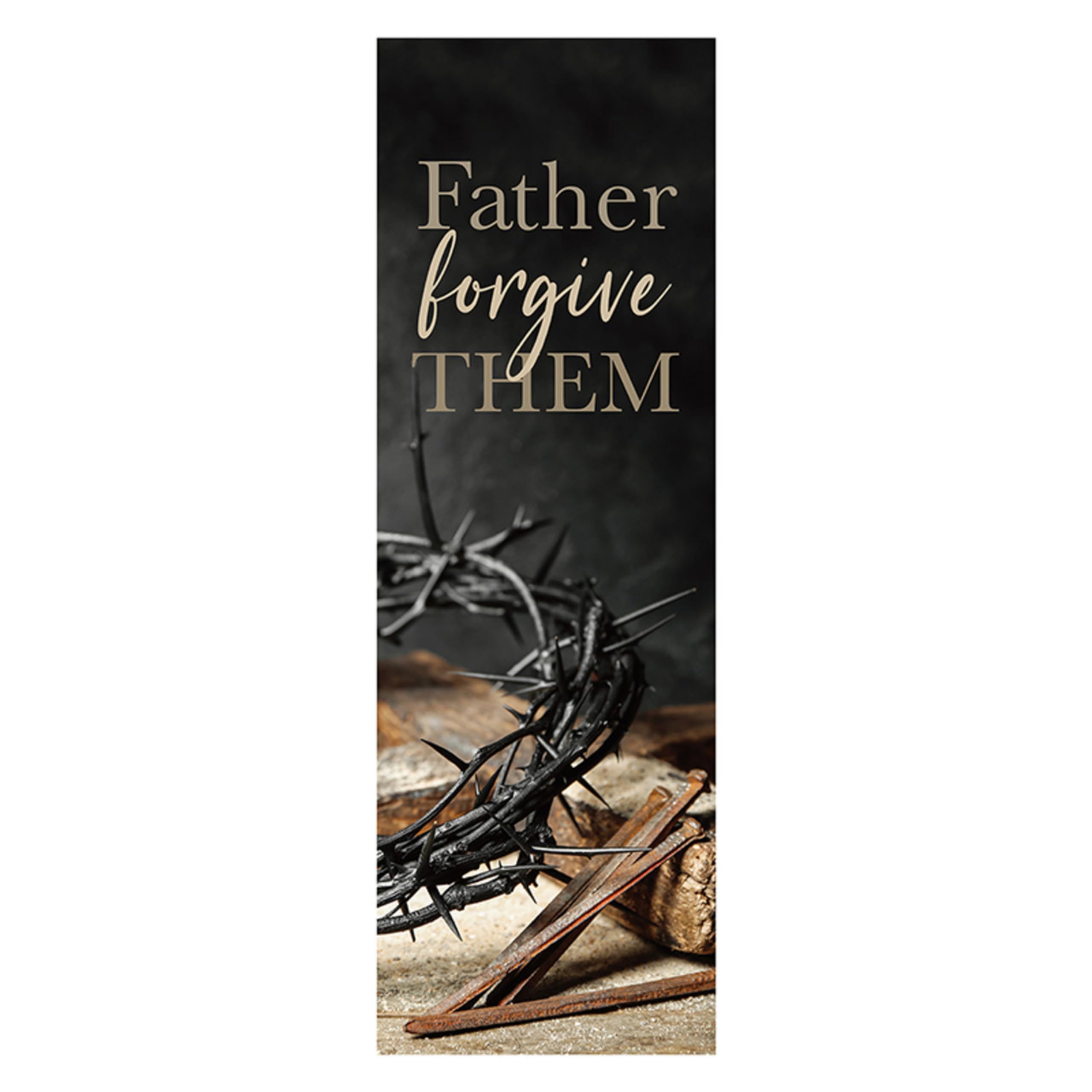 View 1 of ***FACTORY SEALED***Christian Brands Lenten Banner – “Father Forgive Them” Church Banner, 2' x 6'