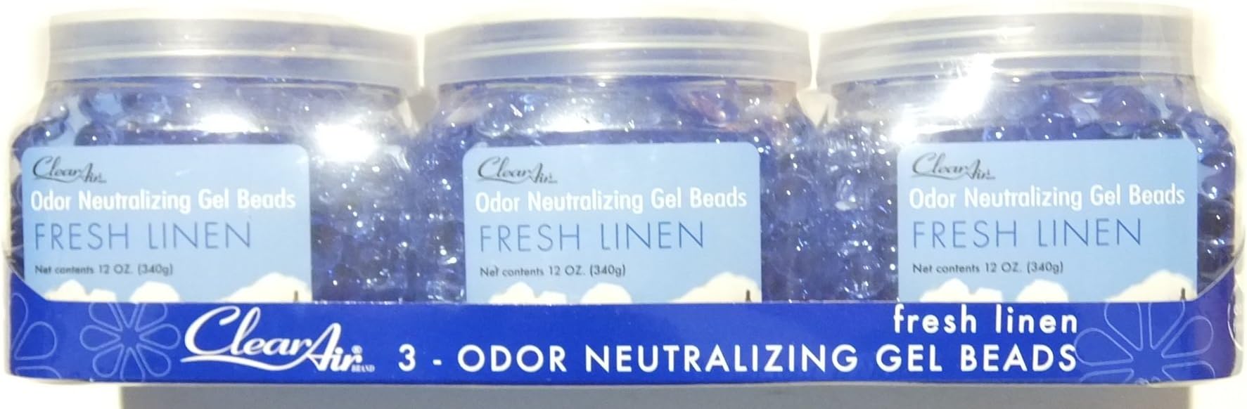 Punati CleanAir Odor Neutralizing Gel Beads, 12 oz (Pack of 3) (Blue - Fresh Linen)