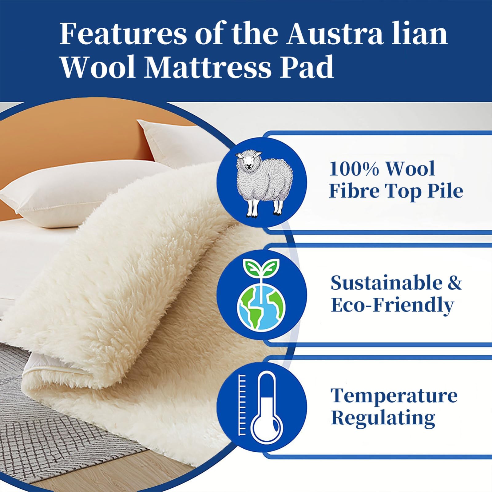 Amazon.com: 100% Wool Fitted Sheet with Elastic Band for a snug