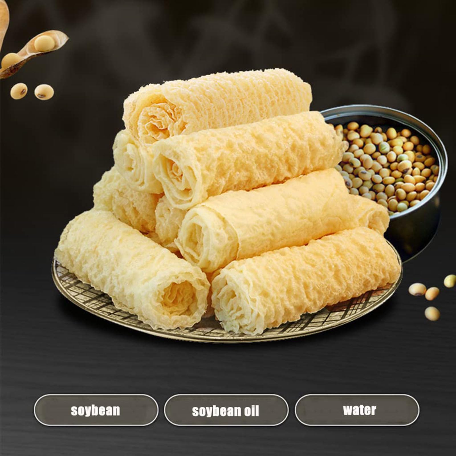 Deep Fried Bean Roll,Crispy Tofu Skin Rolls,Nutritious And Delicious Tofu Skin, The Best Match For Hot Pot And Soup Noodles,响铃卷，脆皮卷(240G / 8.46oz)