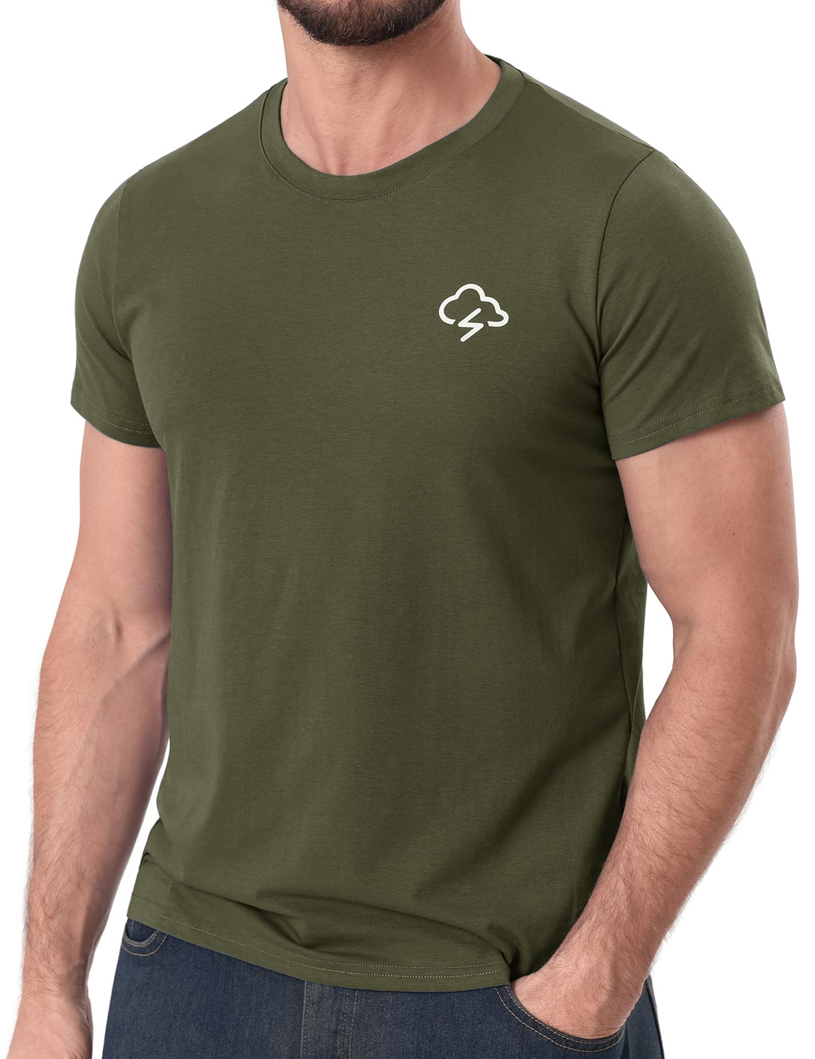 iClosam T Shirt Herren Baumwolle Kurzarm Rundhals Regular Fit | Weich und elastisch, bedruckte und einfarbige Varianten, vielseitig für Alltag, Freizeit und Sommer