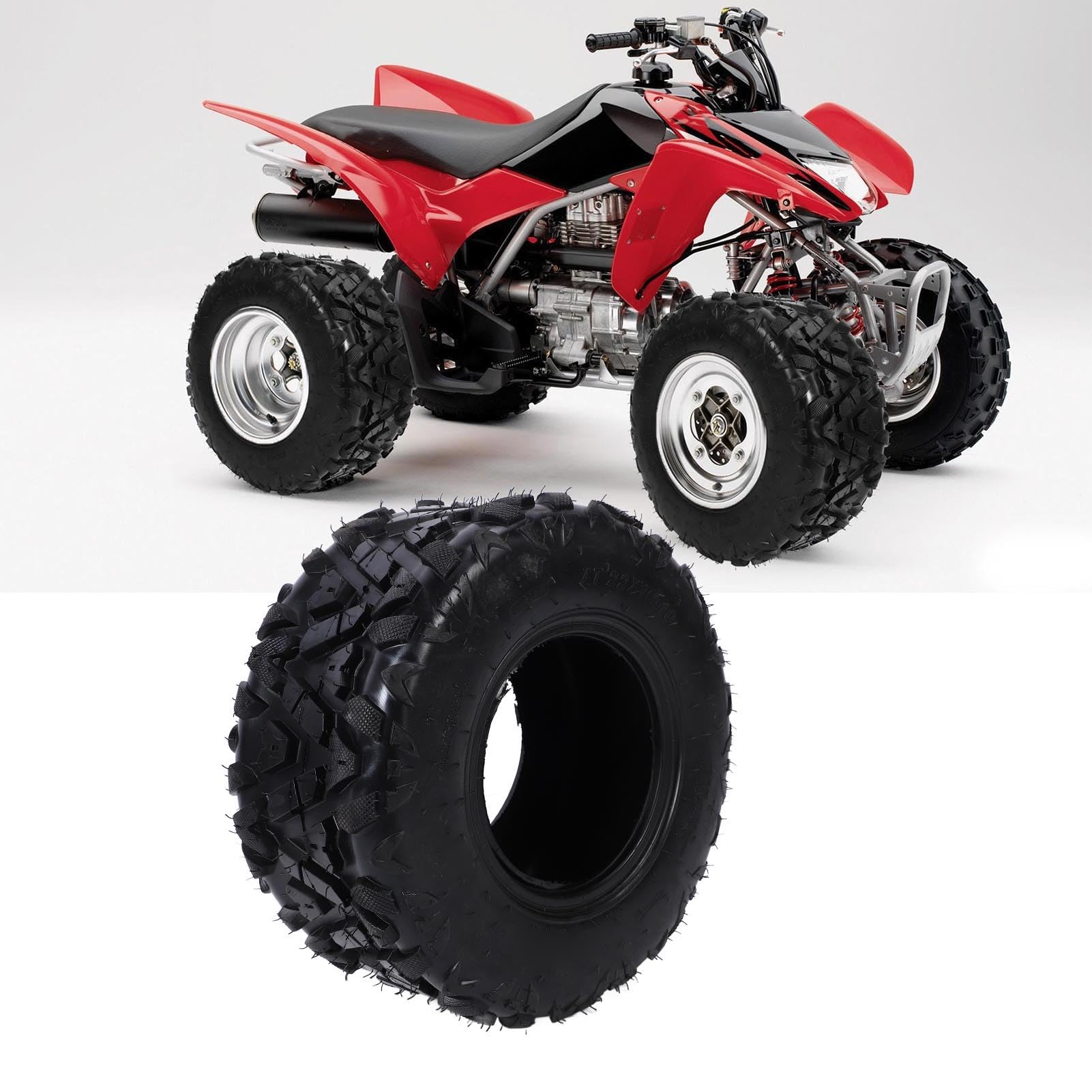 Luocute Opona ATV -10, Gumowa Opona Bezdętkowa 6PR o Dużej Wytrzymałości do Kosiarki Ogrodowej ATV UTV Go Kart