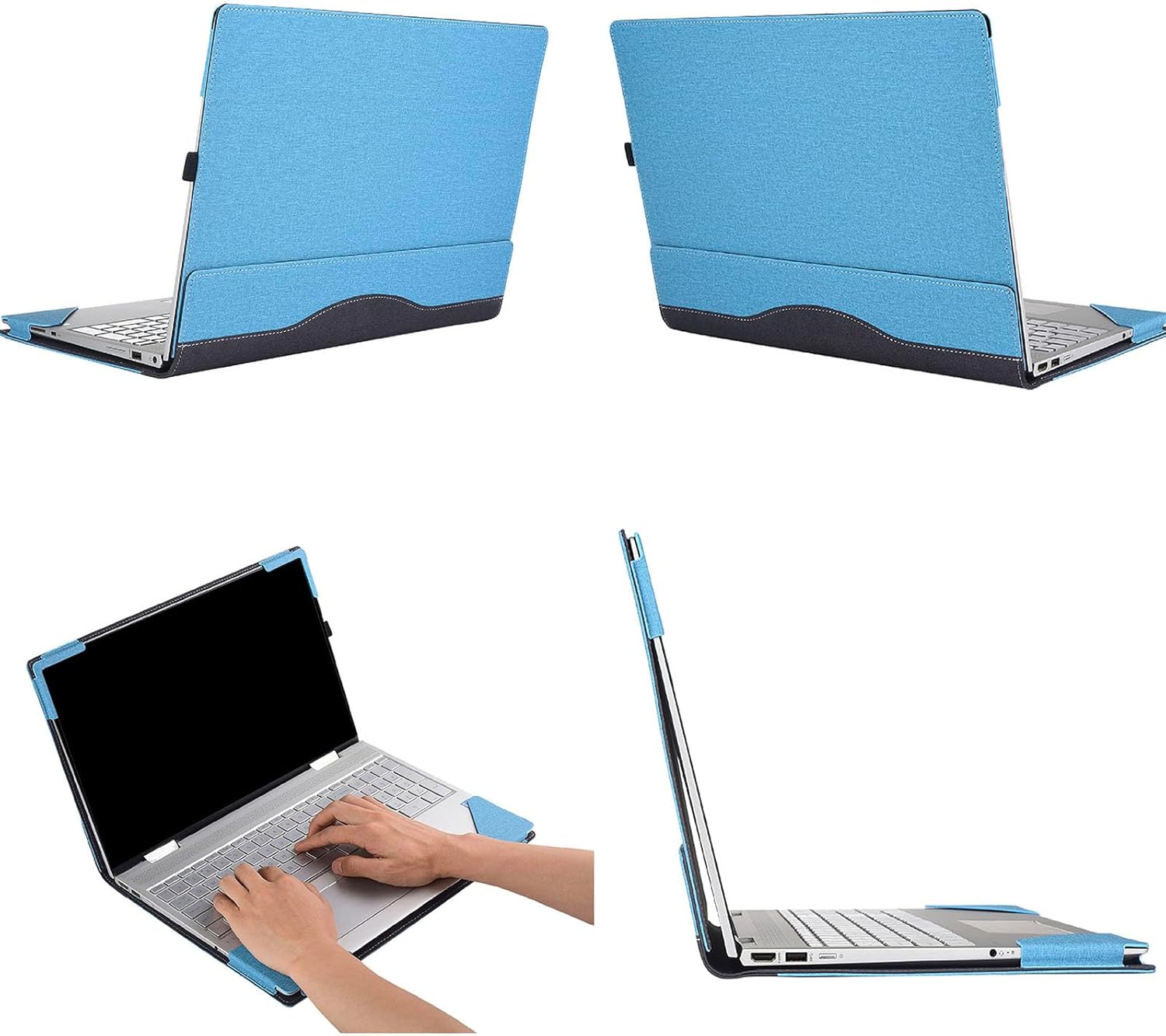 Laptop Case Cover for Lenovo Yoga Slim 9i Gen 10 14 inch Compatible for Yoga 9 2-in-1 14ILL10 [Do Check Model] Notebook Sleeve Computer Bag PU Accessories Heat Dissipation Hole (Light Blue)
