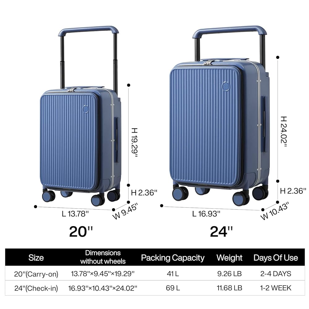 Amazon.com: mixi Luggage Suitcases with Spinner Wheels 24