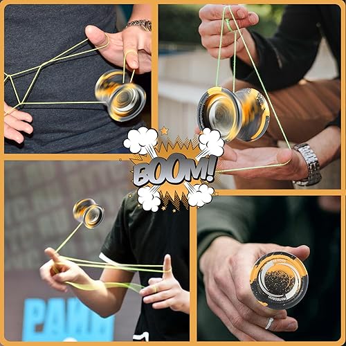Miniatura 5 de WATIEOBOO R8 Responsive Yoyo Professional, Yoyo de metal para niños y adultos principiantes, rodamiento Yoyo de repuesto que no responde para