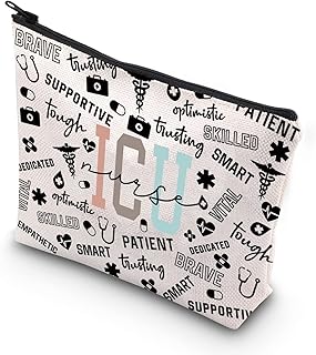 TSOTMO ICU Nurse Makeup Bag Emergency Room Nurse Zipper Bag Specialist Gift For Student (ICU)