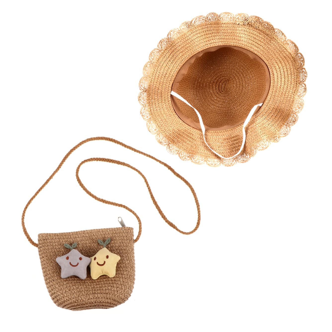 VALICLUD Parasol Gorras de Playa para Sombrero de Cubo Esponjoso Bolso Sling Bag Shoulder Bag Sombrero de protección Solar para Sombrero de Verano para Khaki