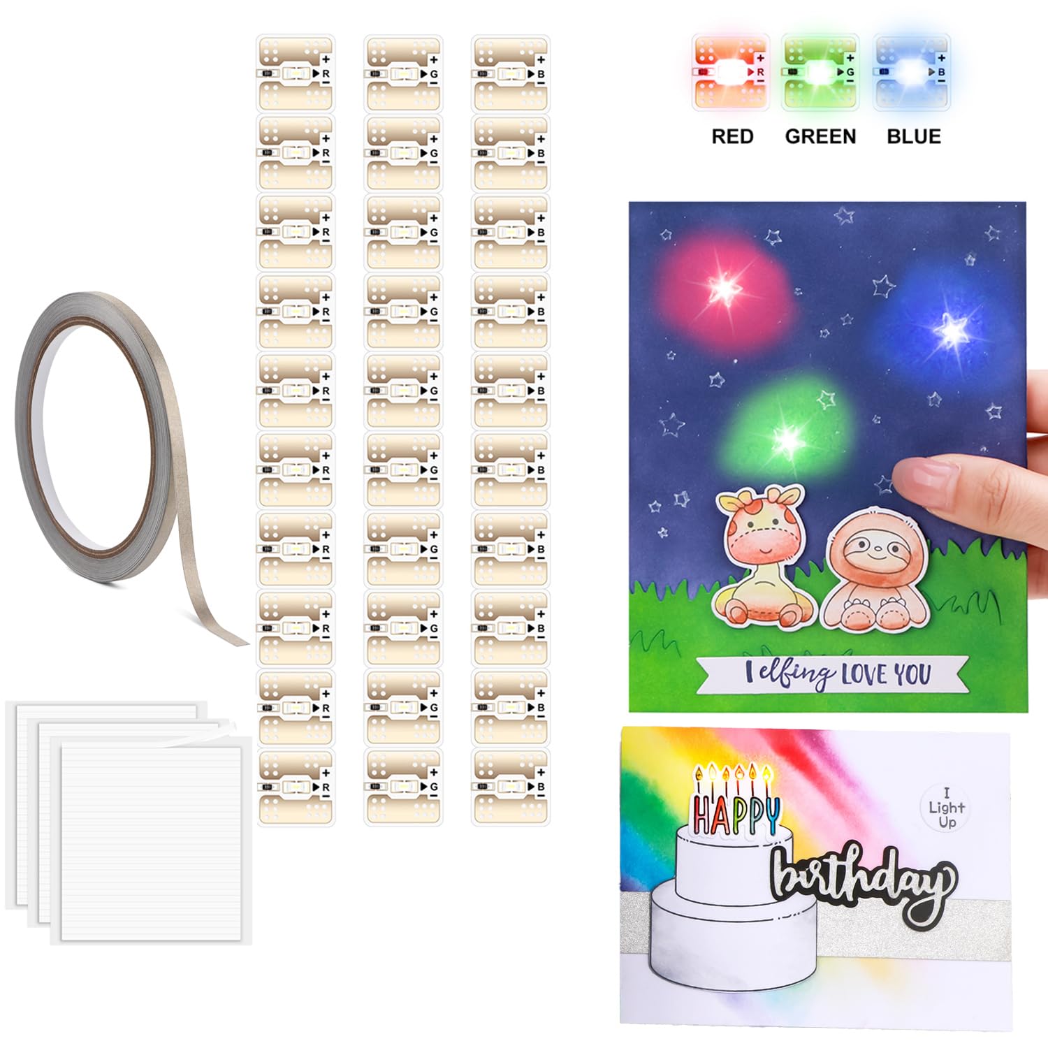 30 Pcs LED Circuit Stickers Light Craft Kit for Making Light-Up Cards Projects - Image 3