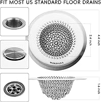 Vista 4 de Bathtub Drain Hair Catcher, Fast Drainage Shower Drain Hair Catcher, Reversible 304 Stainless Steel Drain Protector for Pop-Up and Regular Drains of