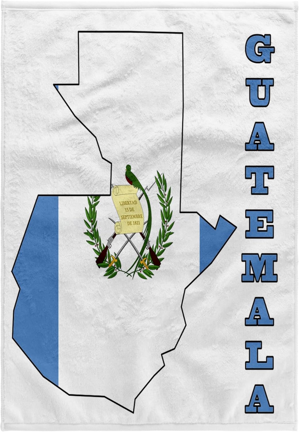 3dRose The Flag of Guatemala in the Outline map and Word Guatemala 22x30 Bath Hand Pool Towel