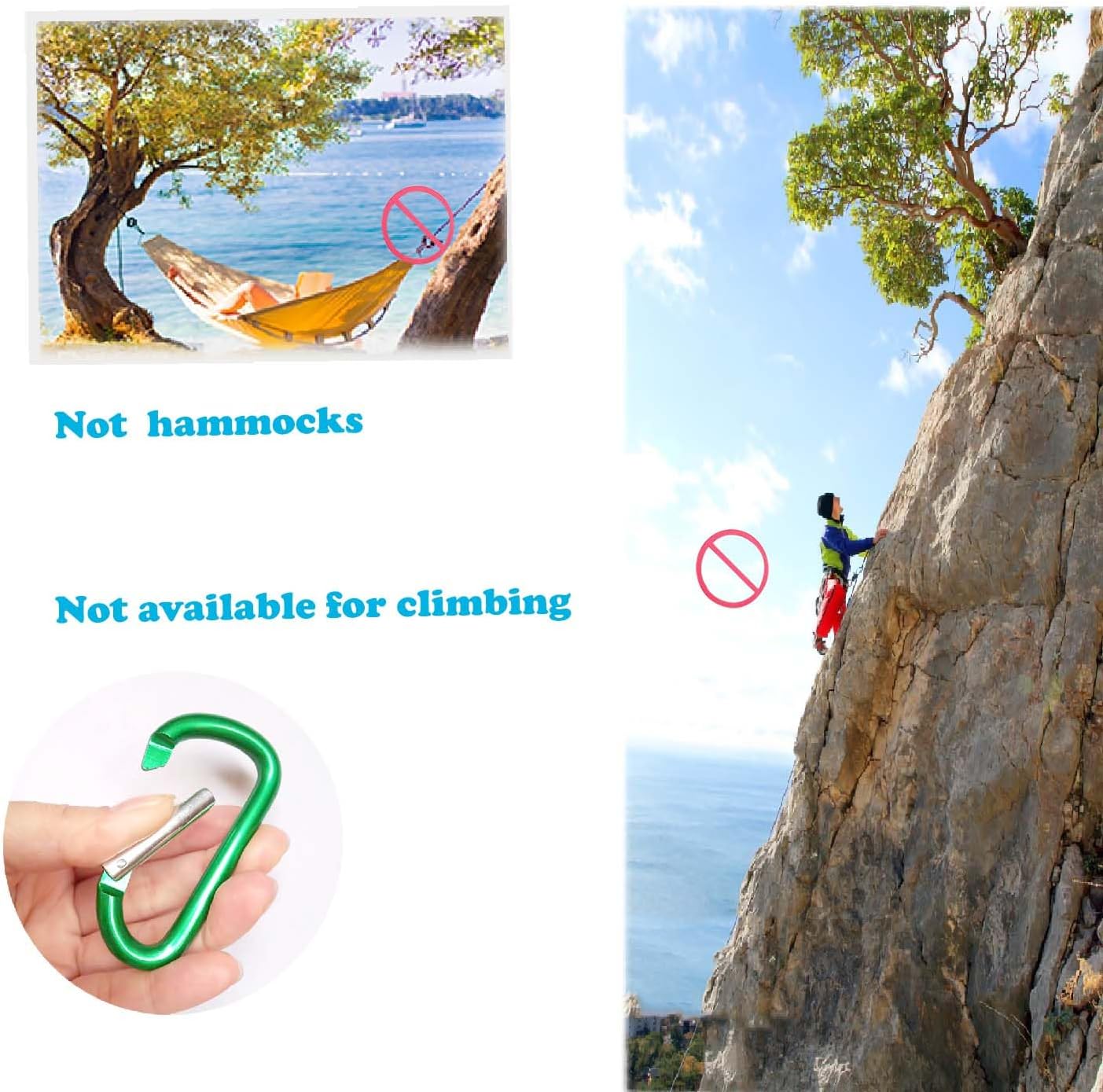 12Pcs Aluminum Carabiner D Ring, Includes Small 1.8" Carbineers, Medium 2.2" D Ring Clip, Biger 2.4" Multipurpose Carabiner Buckles (Each Size Randomly Mixed with 4 Colors). - Image 4