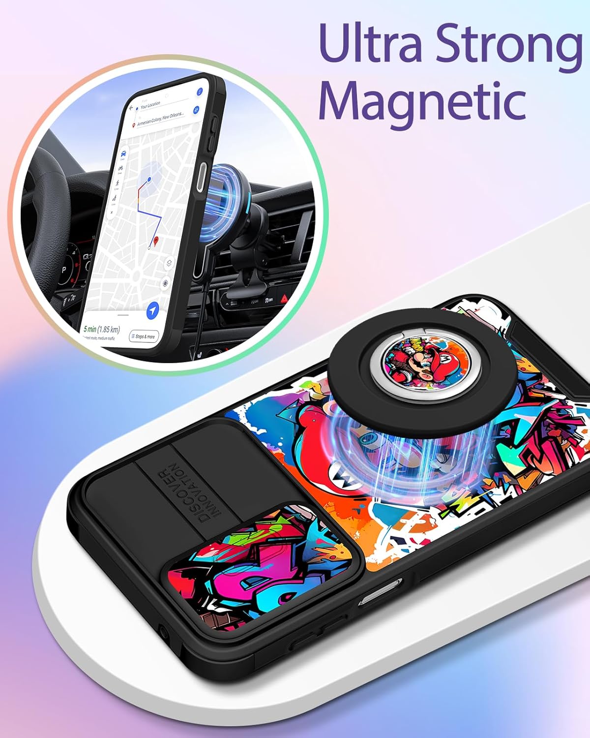 Qerrassa for Samsung A15 Phone Case - Compatible with Magsafe Ring Holder & Camera Cover Cute Cartoon for Samsung Galaxy A15 Phone Case for Women Kawaii Funny Shockproof for Samsung A15 Case, Maliao 5 71D1NF4jkpL. AC SL1500