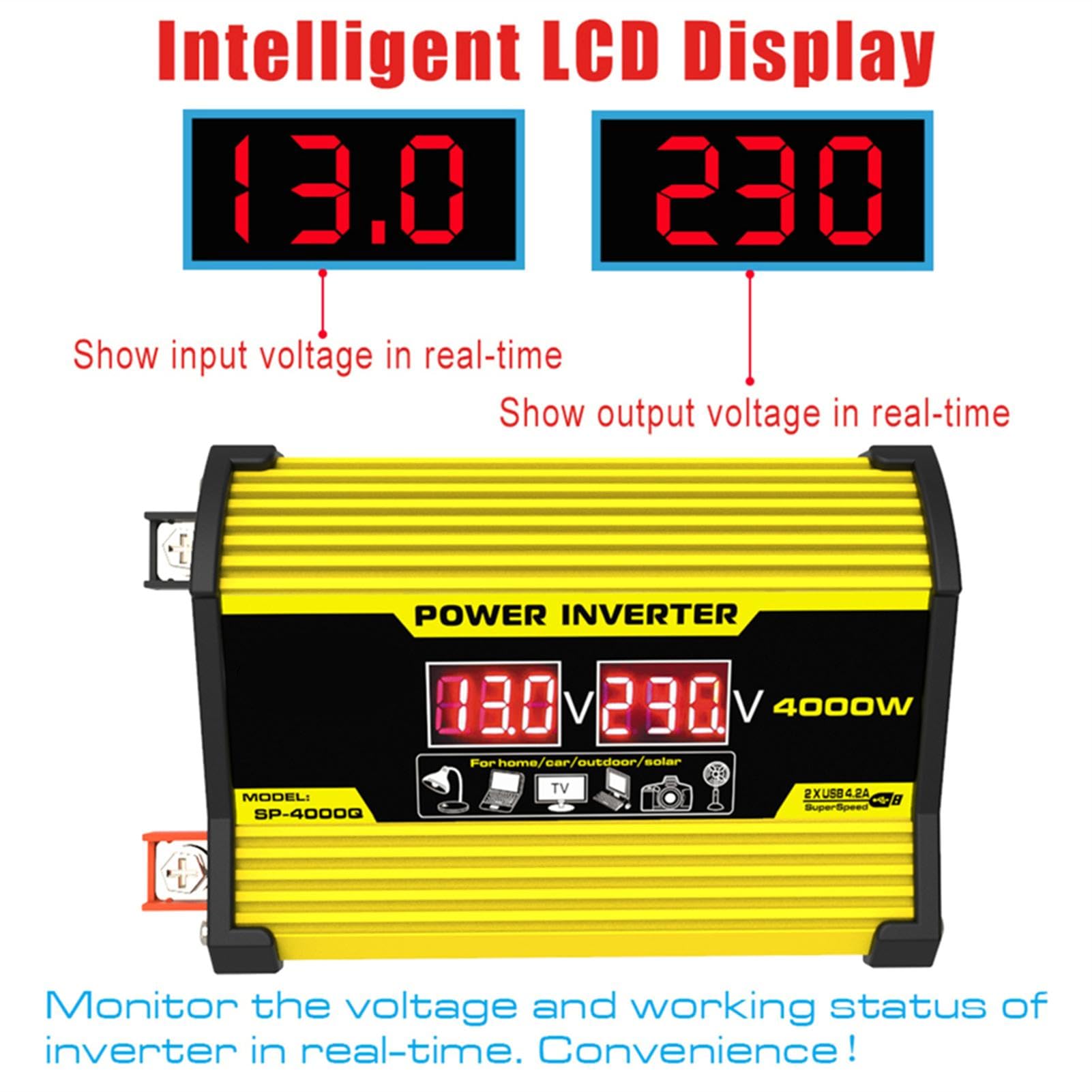 Solaranlage | 30A-Regler mit 2 USB-Anschlüssen und LED-Display | Solarstrom-Komplettset | 12V 18W Solarpanel und 300W-Wandler-System-Kit | DC 12V zu AC 110V/220V Solarstrom-Wandler