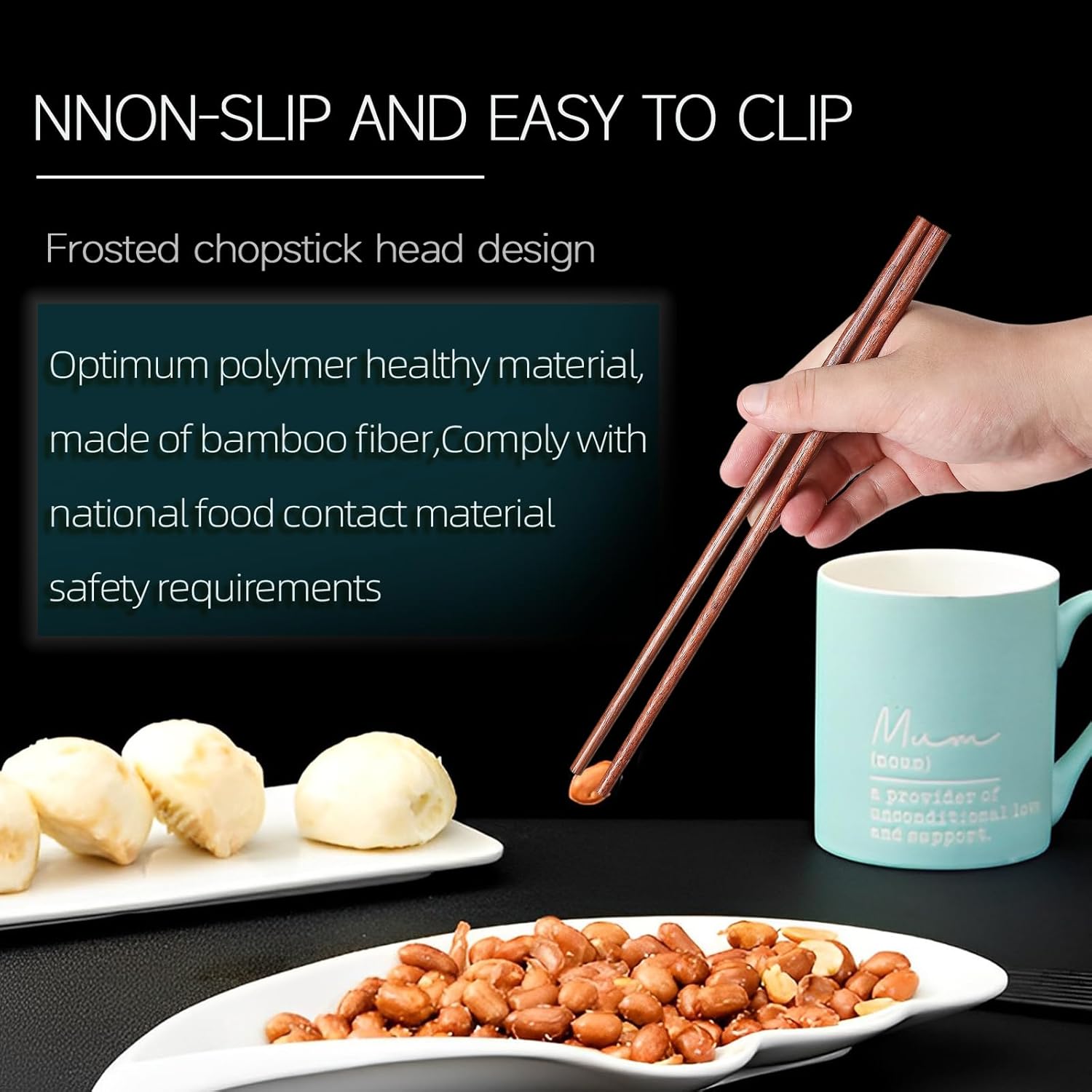 200 Pairs Bulk Wooden Chopsticks 9.5 Inches Brown, Reusable Disposable Dishwasher Safe, Chinese & Japanese Style Chop Sticks