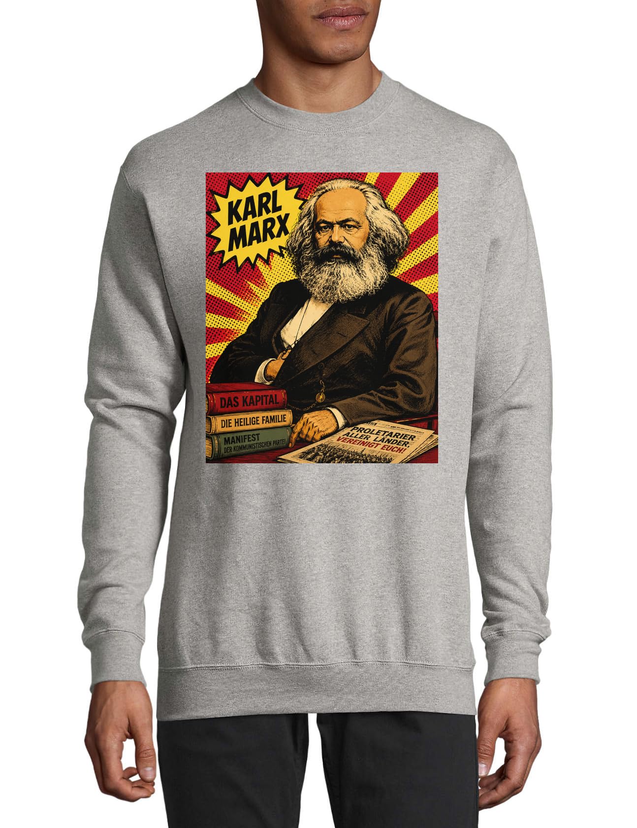 Kultowy historyczny myśliciel polityczny bawełniany sweter bluza sweter sweter szary XS